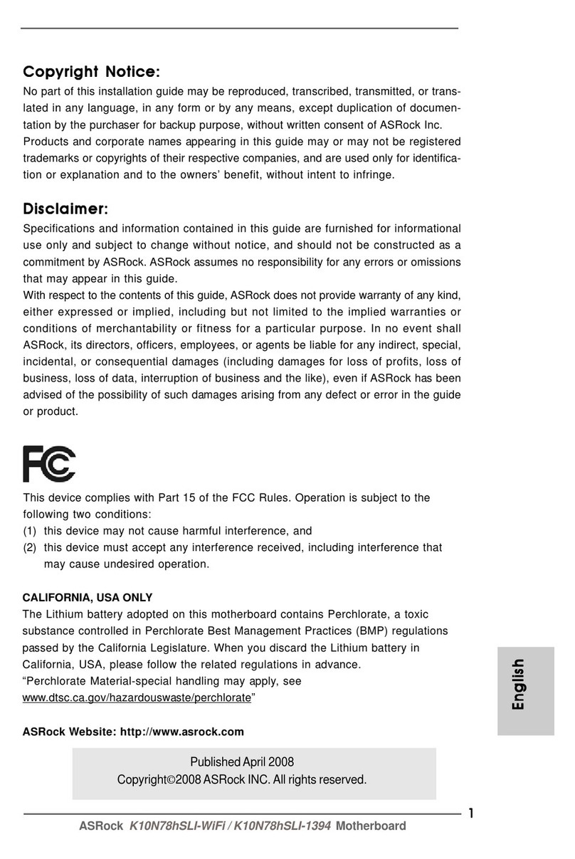 ASROCK K10N78HSLI-1394 User manual
