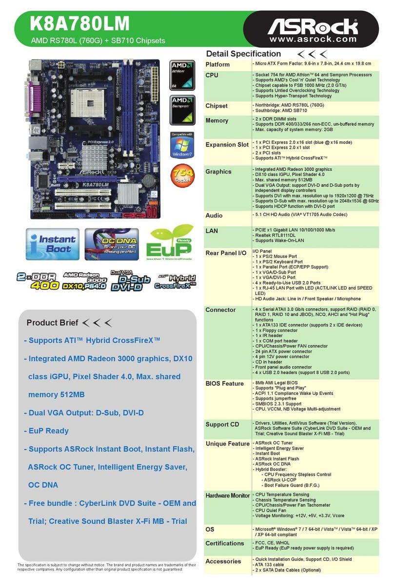 ASROCK K8A780LM User manual