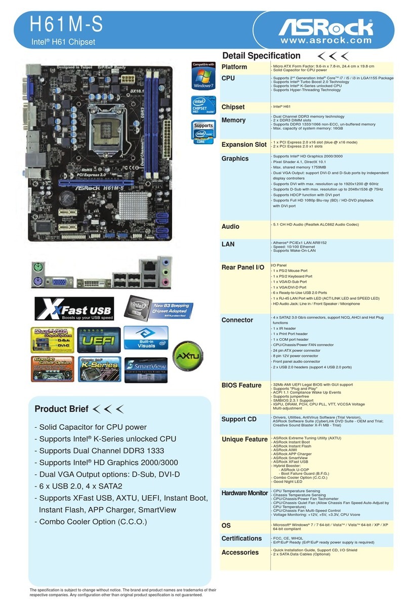 ASROCK H61M-S User manual