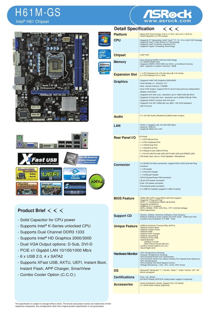 ASROCK H61M-GS User manual