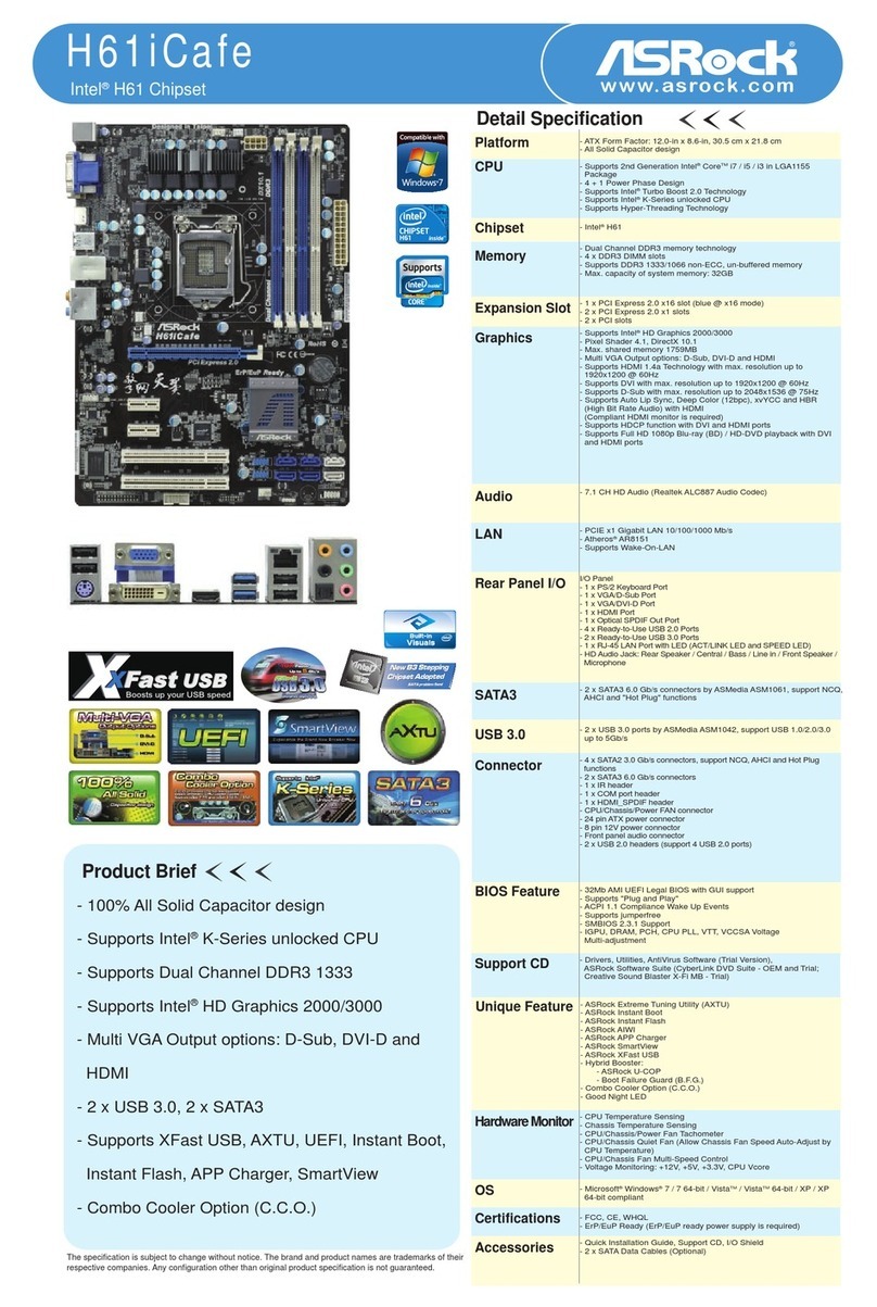 ASROCK H61ICAFE User manual