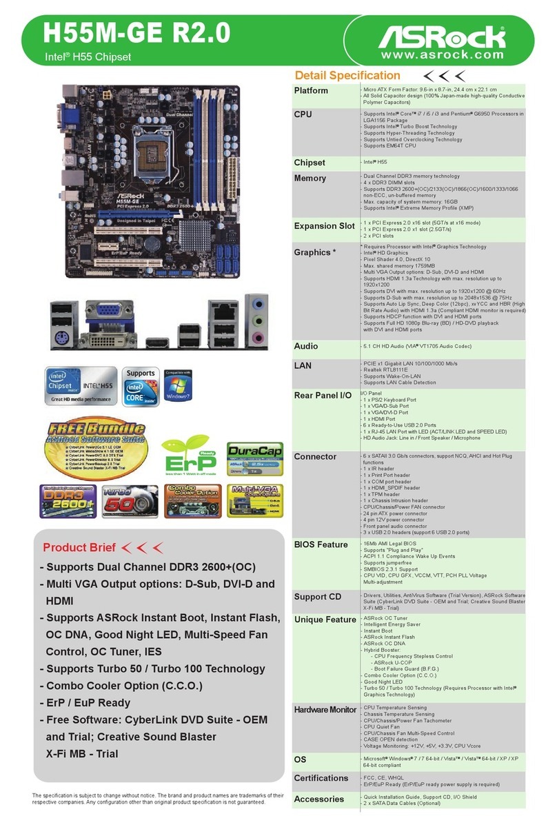 ASROCK H55M-GE R2.0 User manual