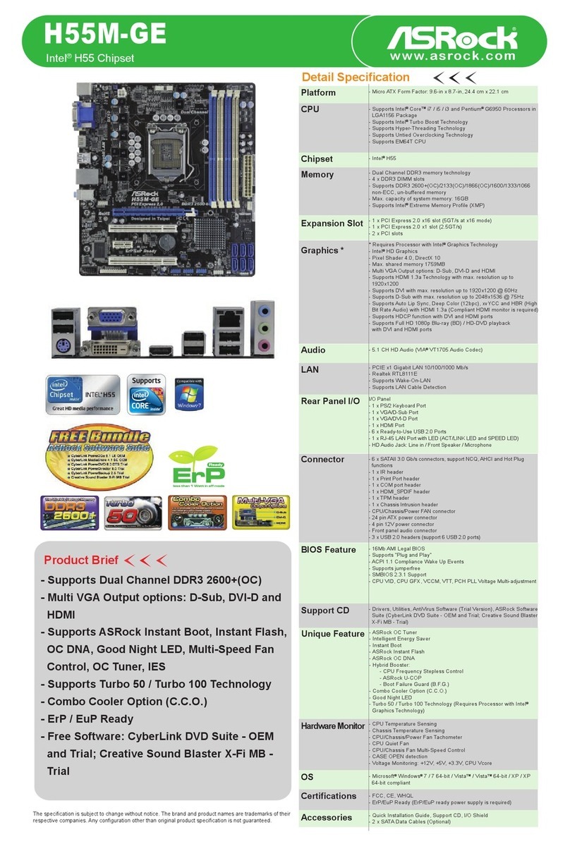 ASROCK H55M-GE Brochure & specs
