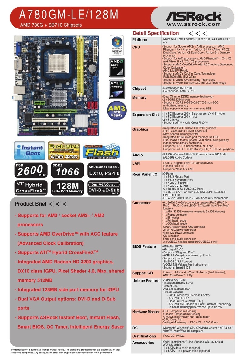 ASROCK A780GM-LE128M User manual ASROCK A780GM-LE128M User manual