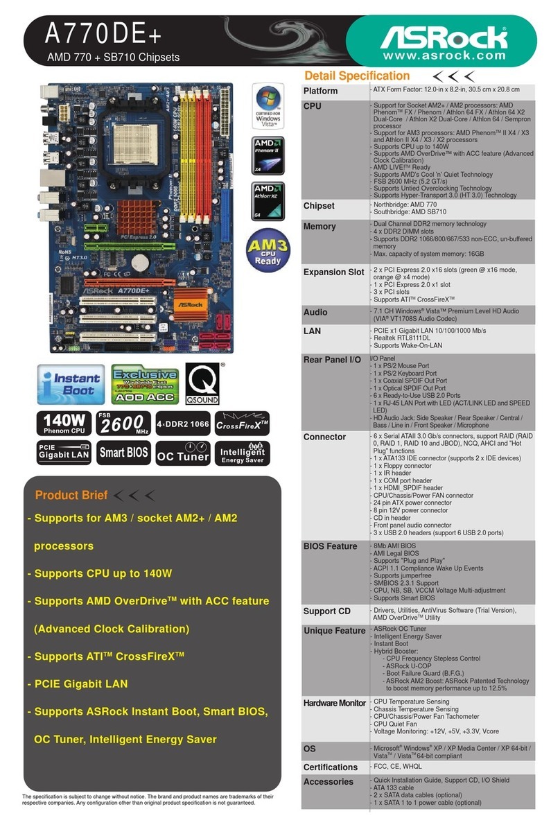 ASROCK A770DE Specifications