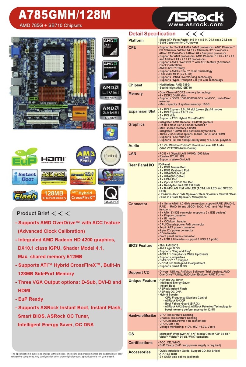 ASROCK A785GMH128M User manual