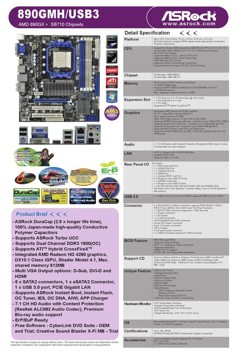 ASROCK 890GMH/USB3 Specifications