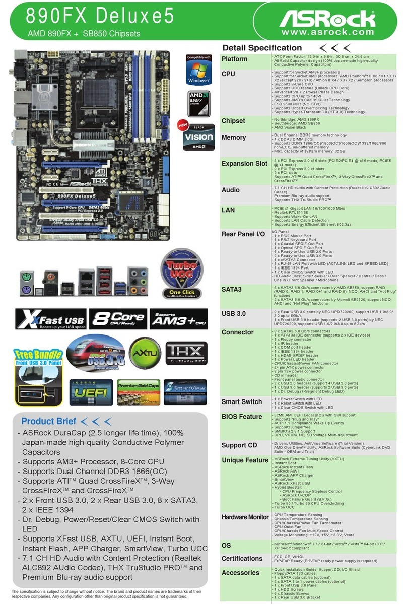 ASROCK 890FX Deluxe5 Specifications