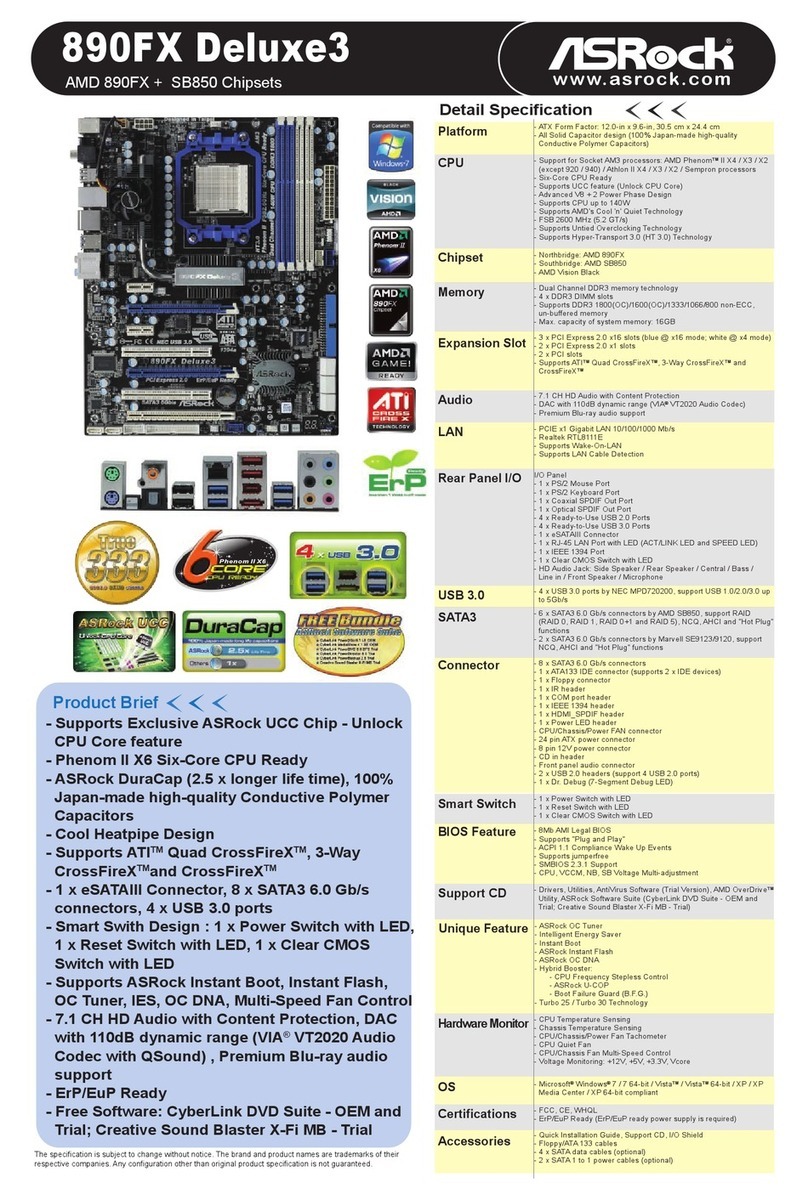 ASROCK 890FX Deluxe3 Specifications