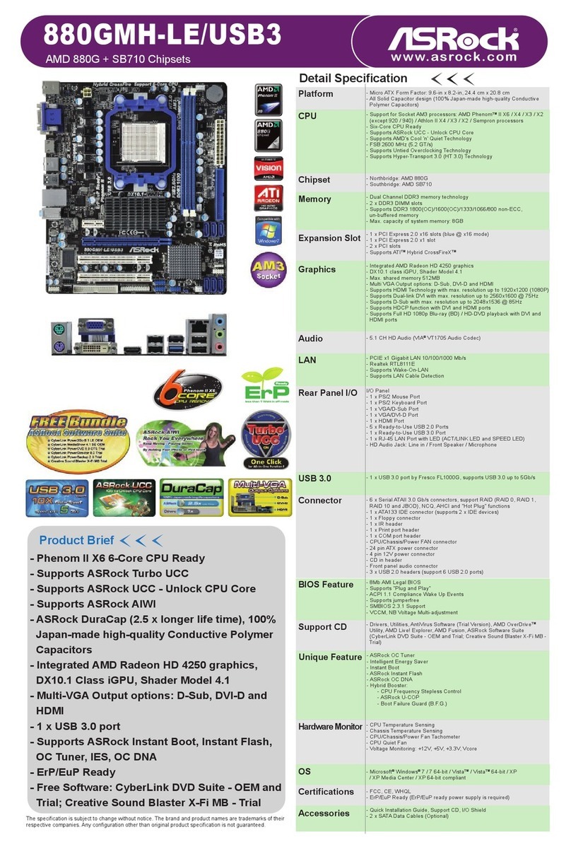 ASROCK 880GMH-LE USB3 - NOTICE 2 User manual