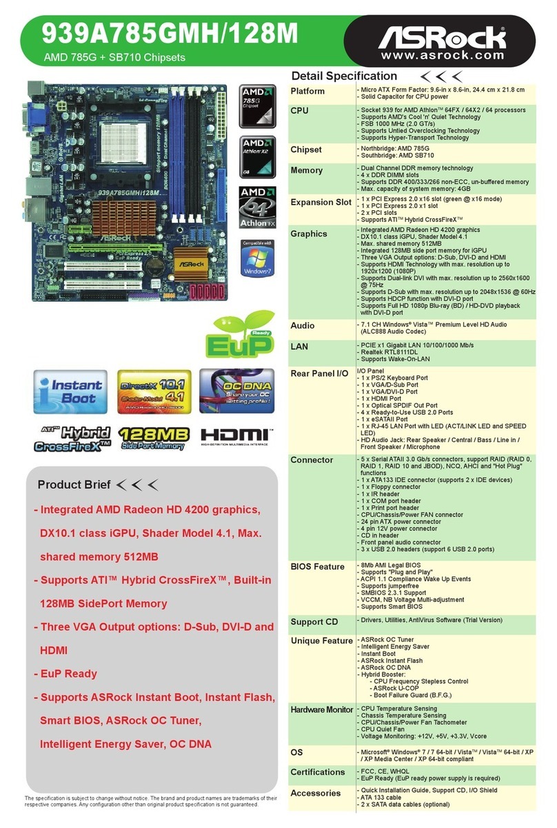ASROCK 939A785GMH/128M User manual
