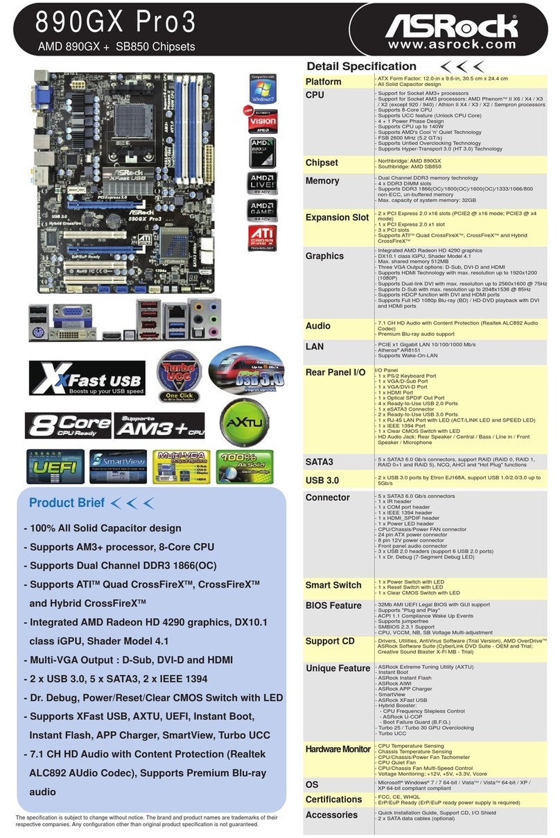 ASROCK 890GX Pro3 Specifications