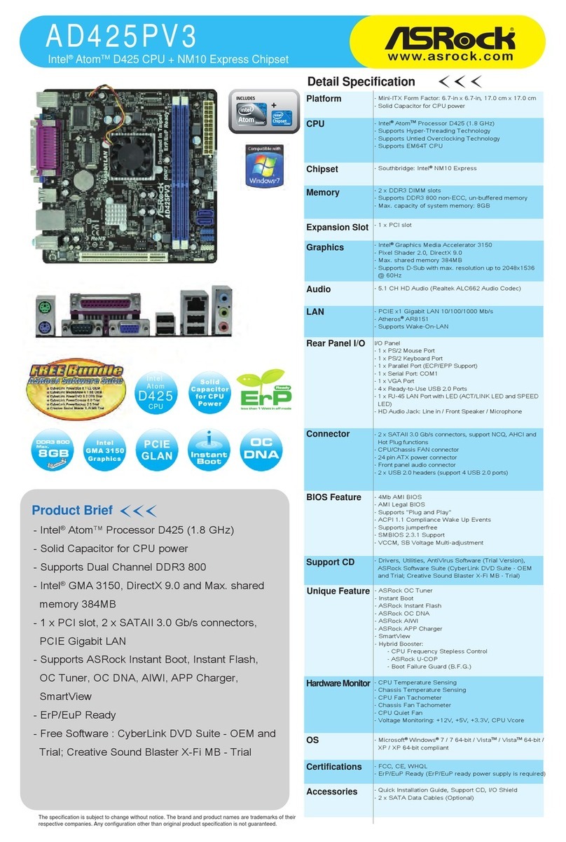ASROCK AD425PV3 User manual