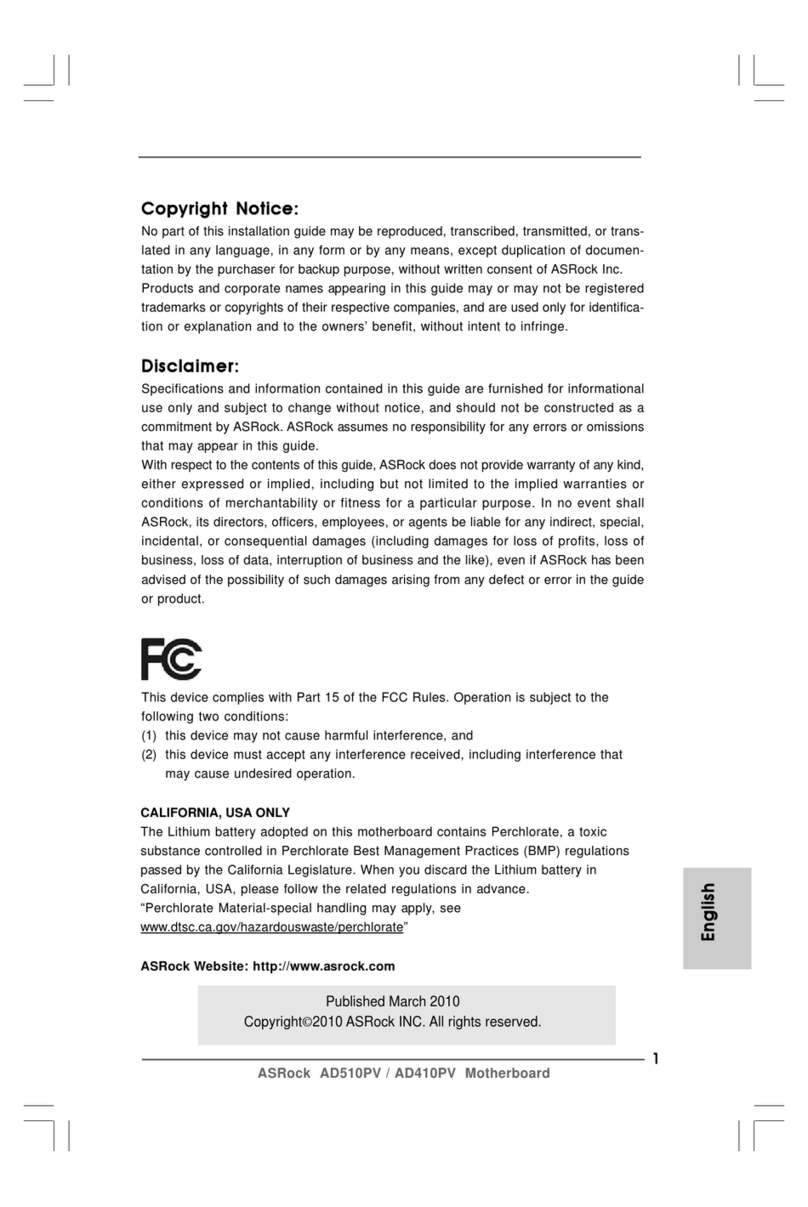 ASROCK AD410PV installation guide