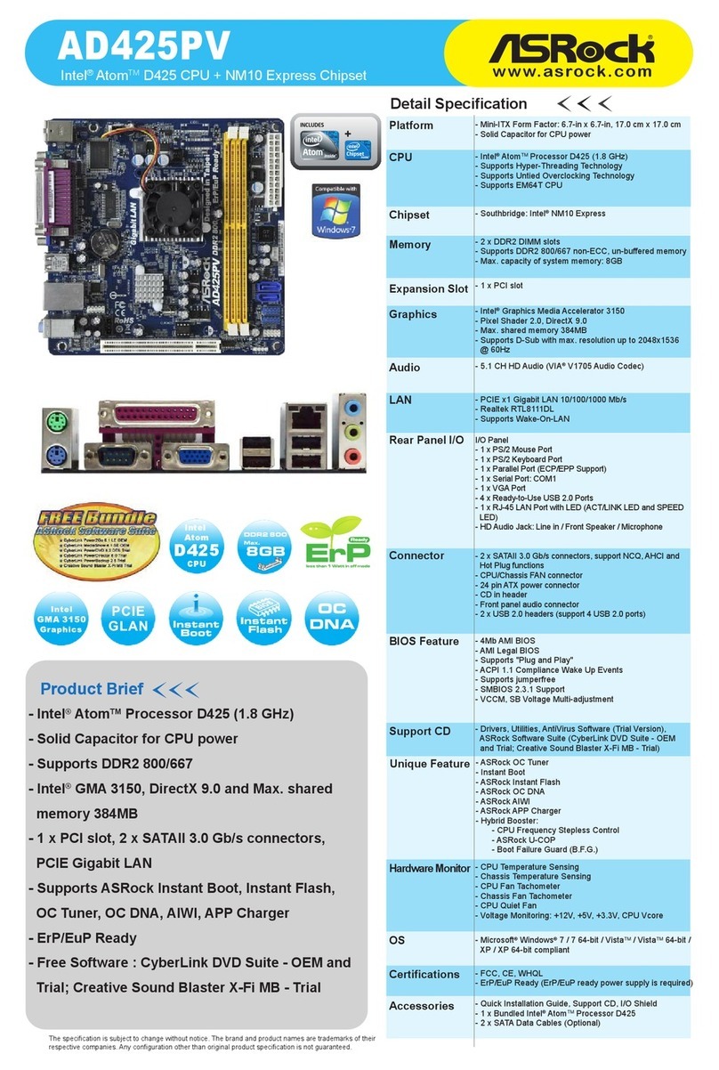 ASROCK AD425PV Specifications