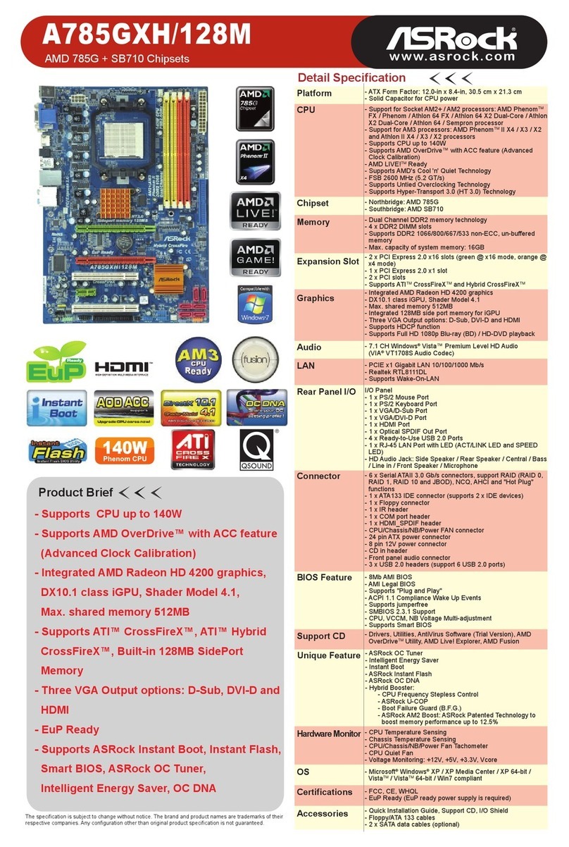 ASROCK A785GXH128M User manual
