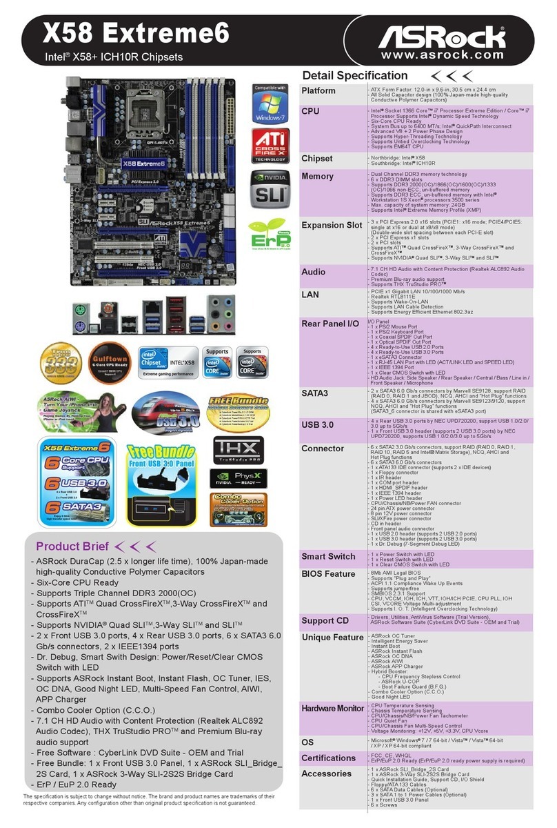 ASROCK X58 EXTREME6 - User manual ASROCK X58 EXTREME6 - User manual