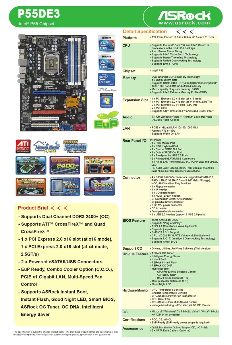 ASROCK P55DE3 User manual