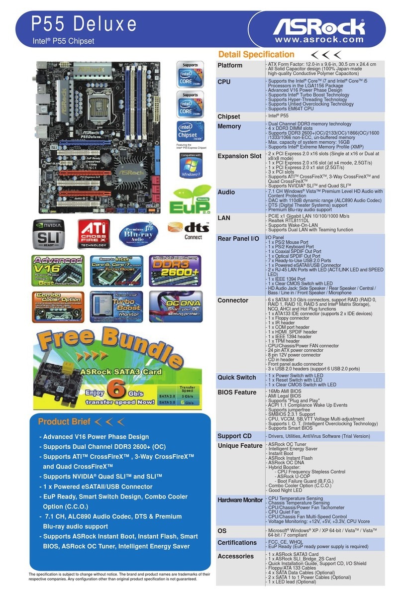 ASROCK P55 DELUXE - V1.1 brochure