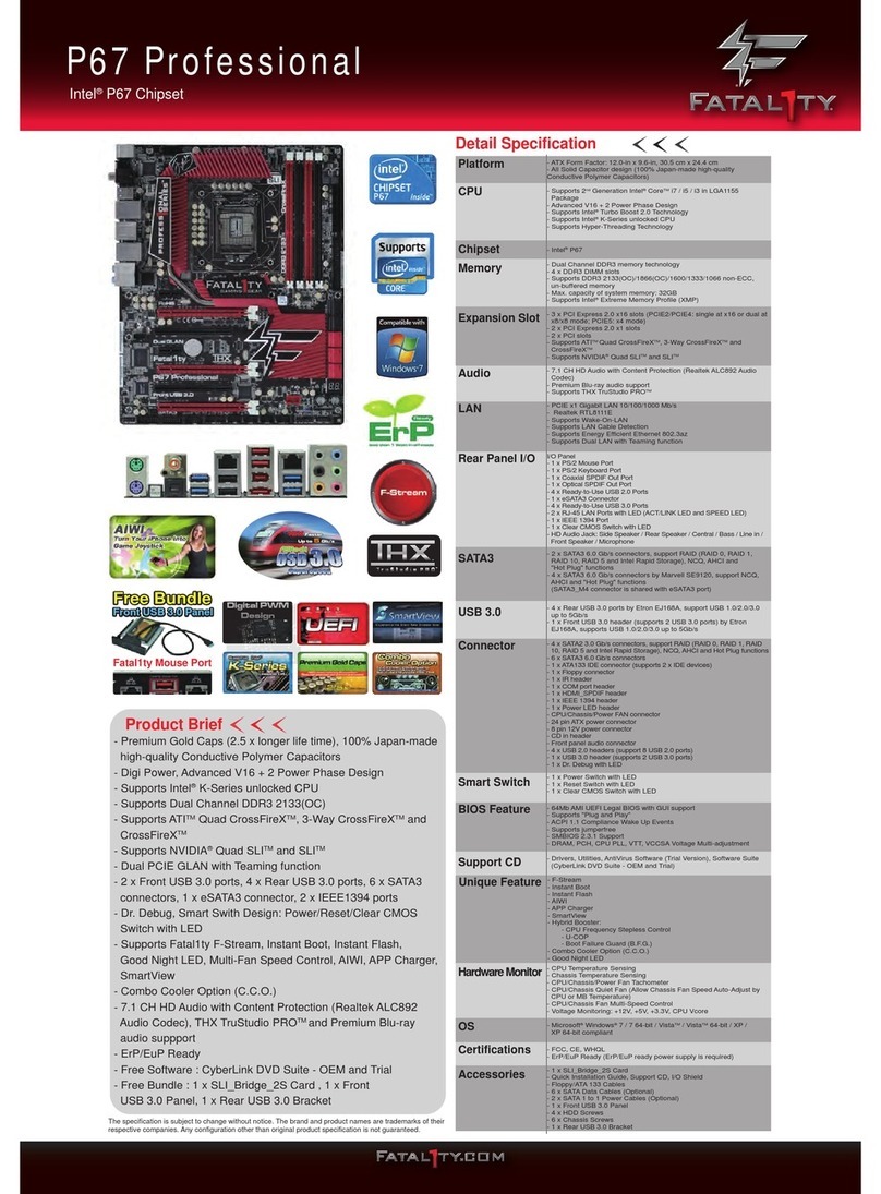 ASROCK P67 PROFESSIONAL datasheet