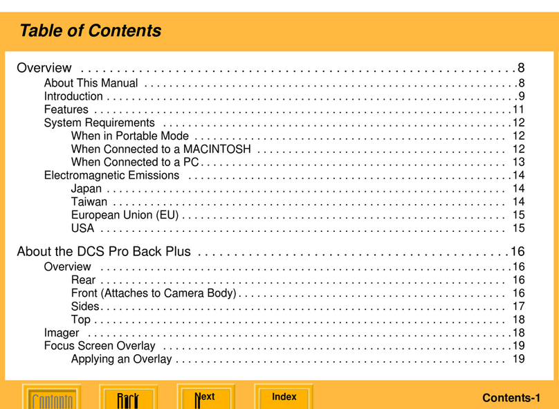 Kodak DCS PRO BACK - USER'S GUIDE manual