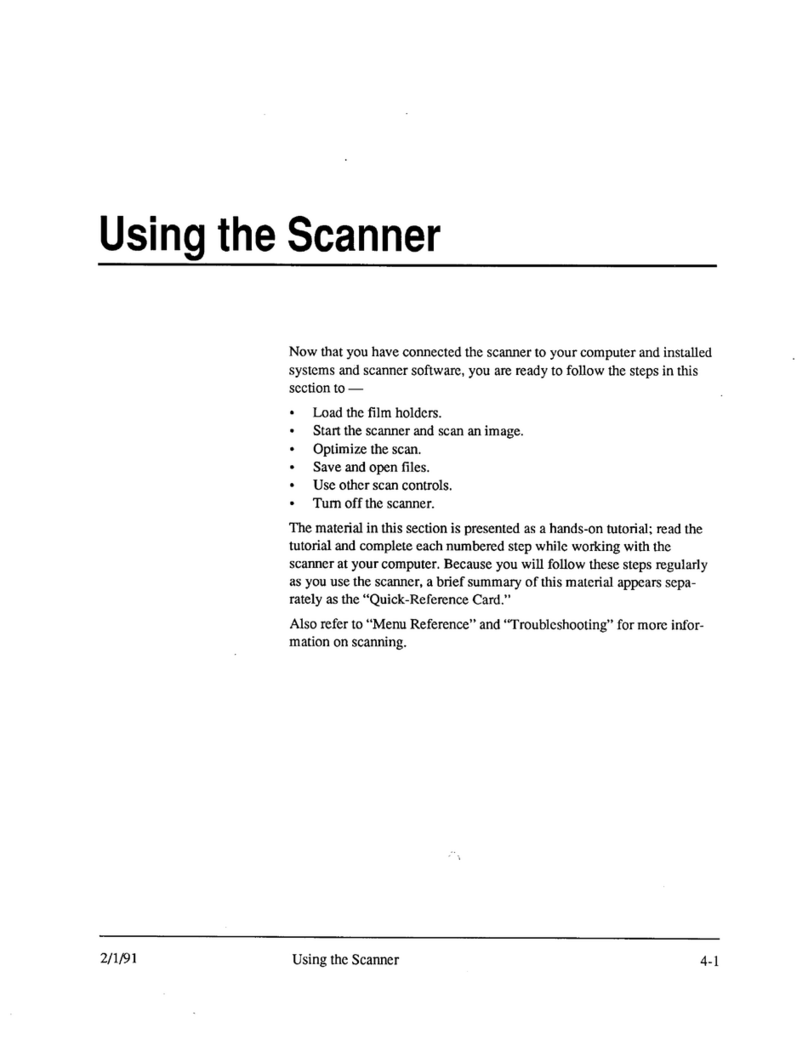 Kodak 35 RAPID FILM SCANNER - USING THE SCANNER Guide