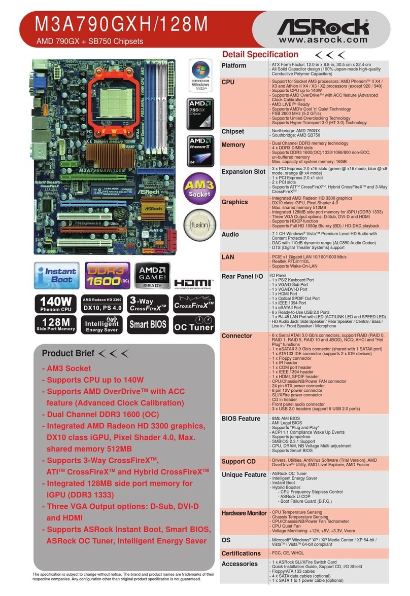 ASROCK M3A790GXH/128M brochure