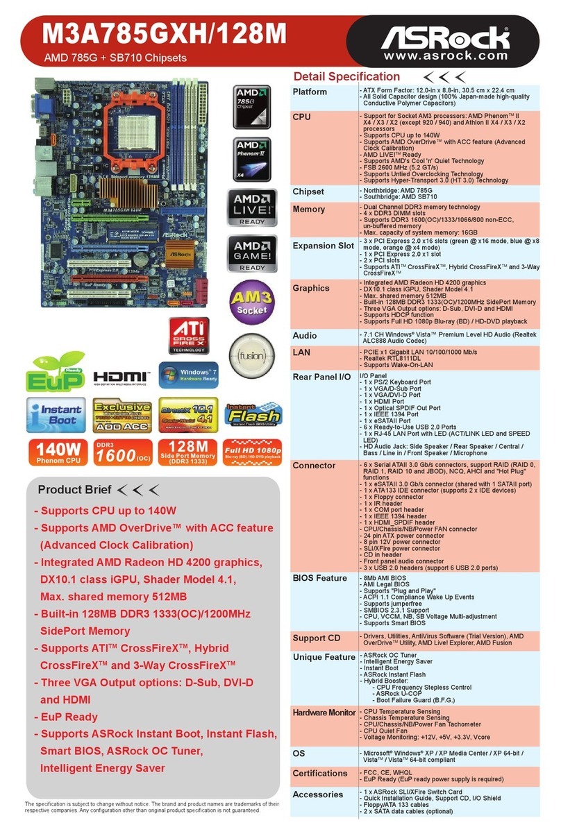 ASROCK M3A785GXH/128M brochure