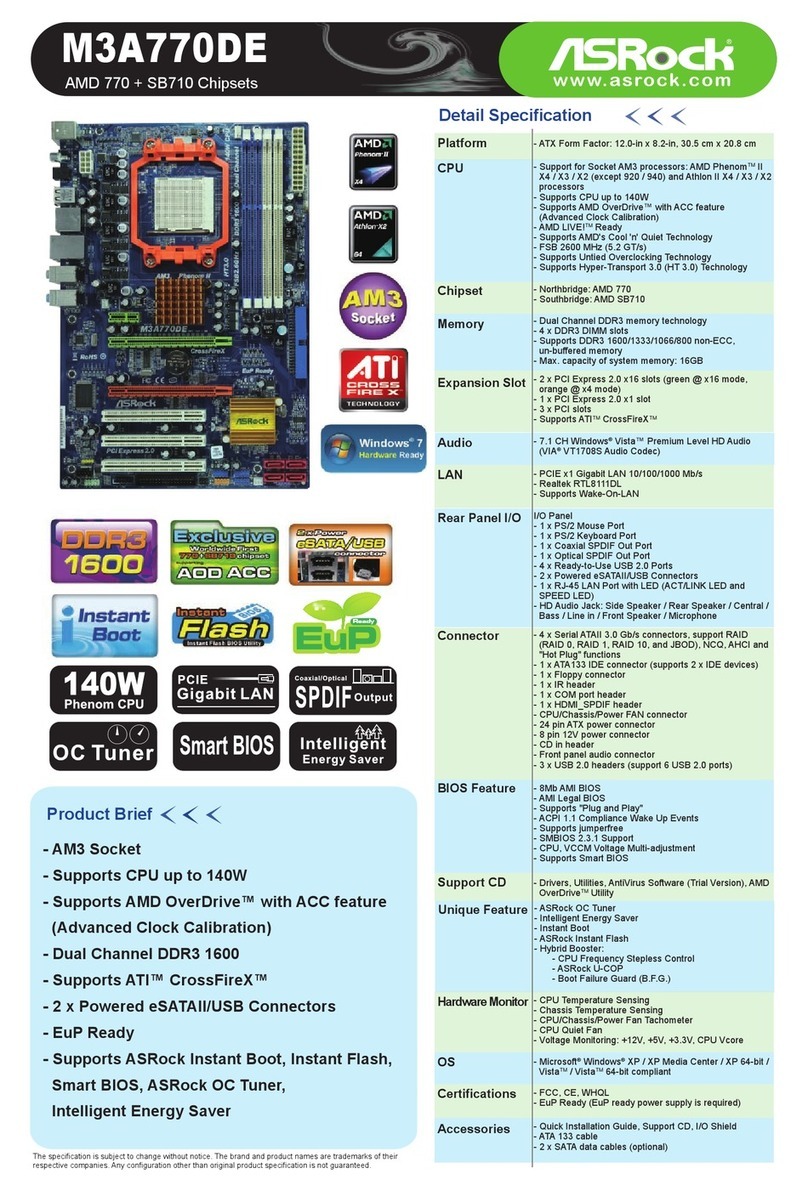 ASROCK M3A770DE brochure