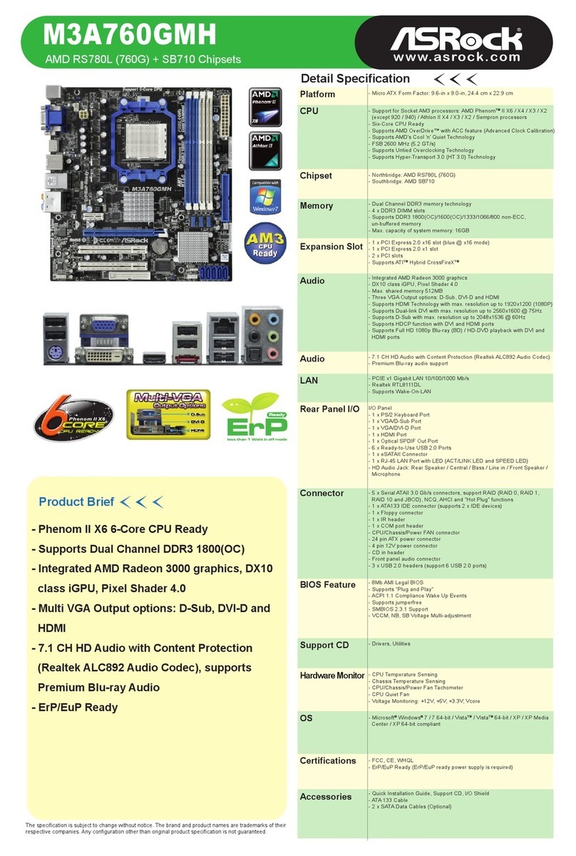 ASROCK M3A760GMH User manual