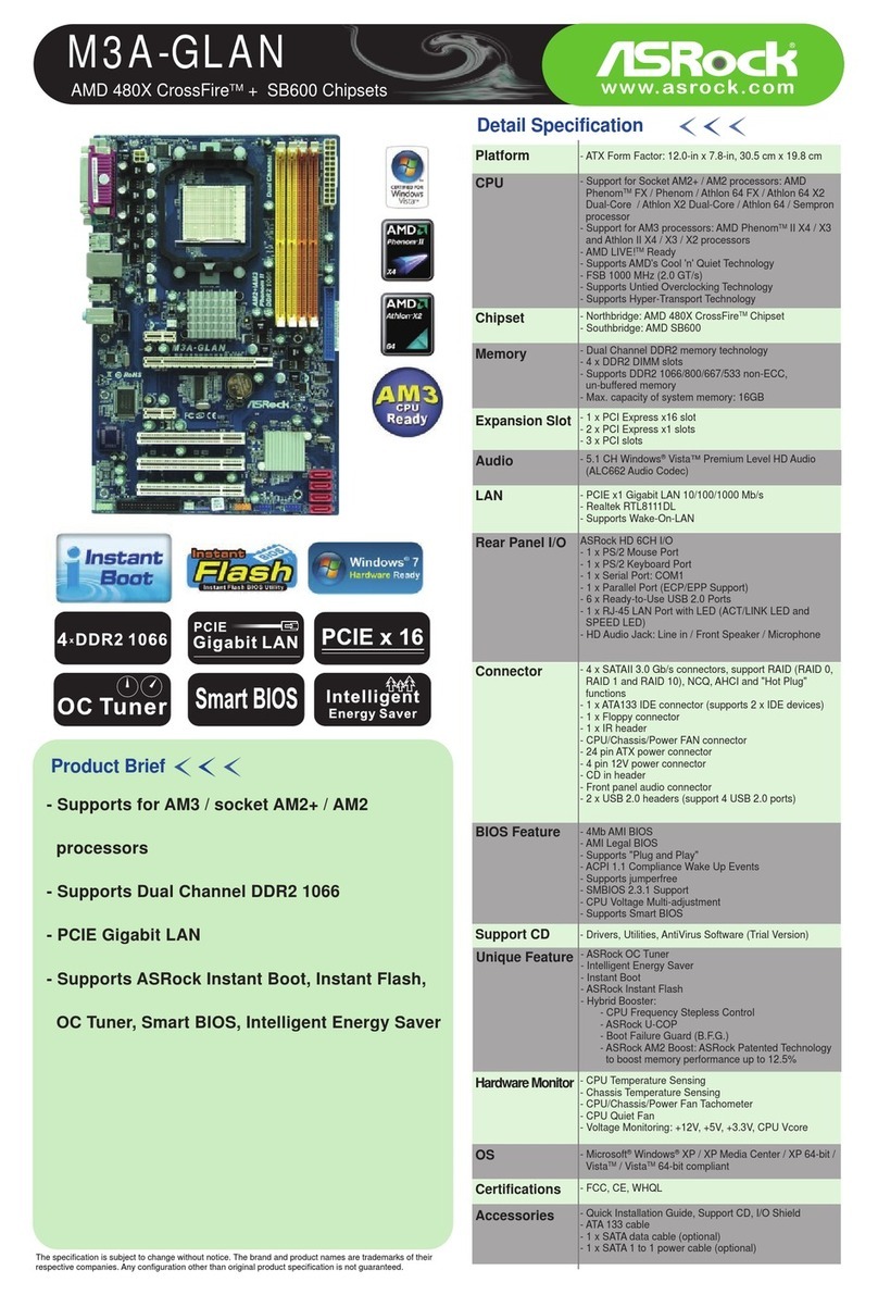ASROCK M3A-GLAN User manual