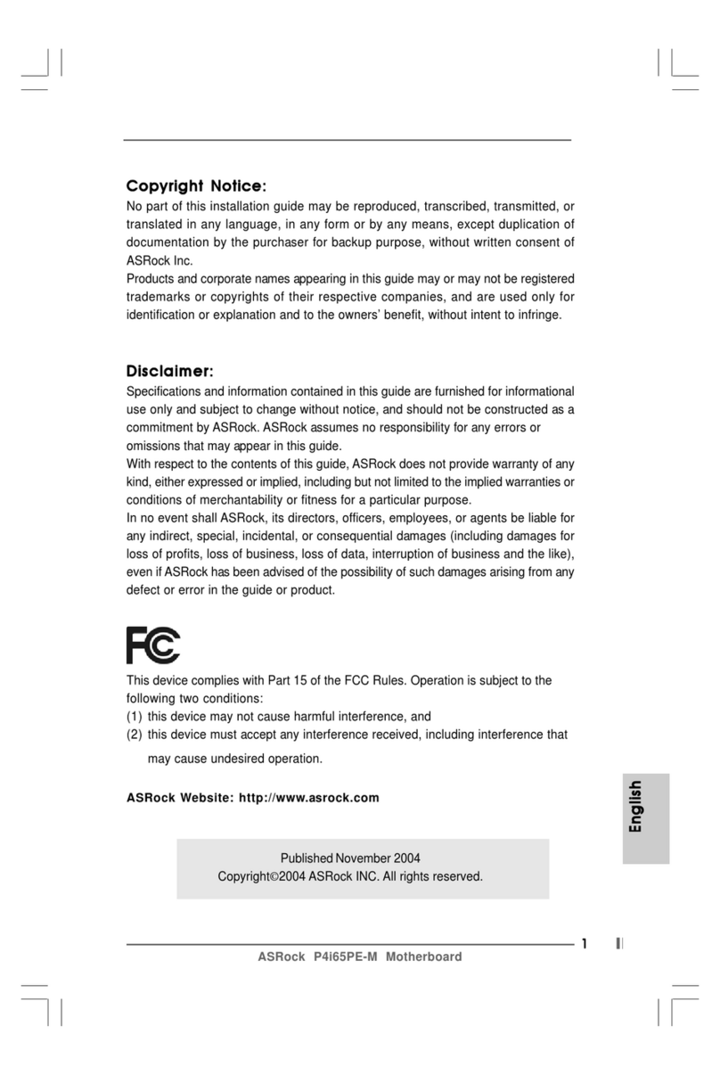 ASROCK P4I65PE-M User manual
