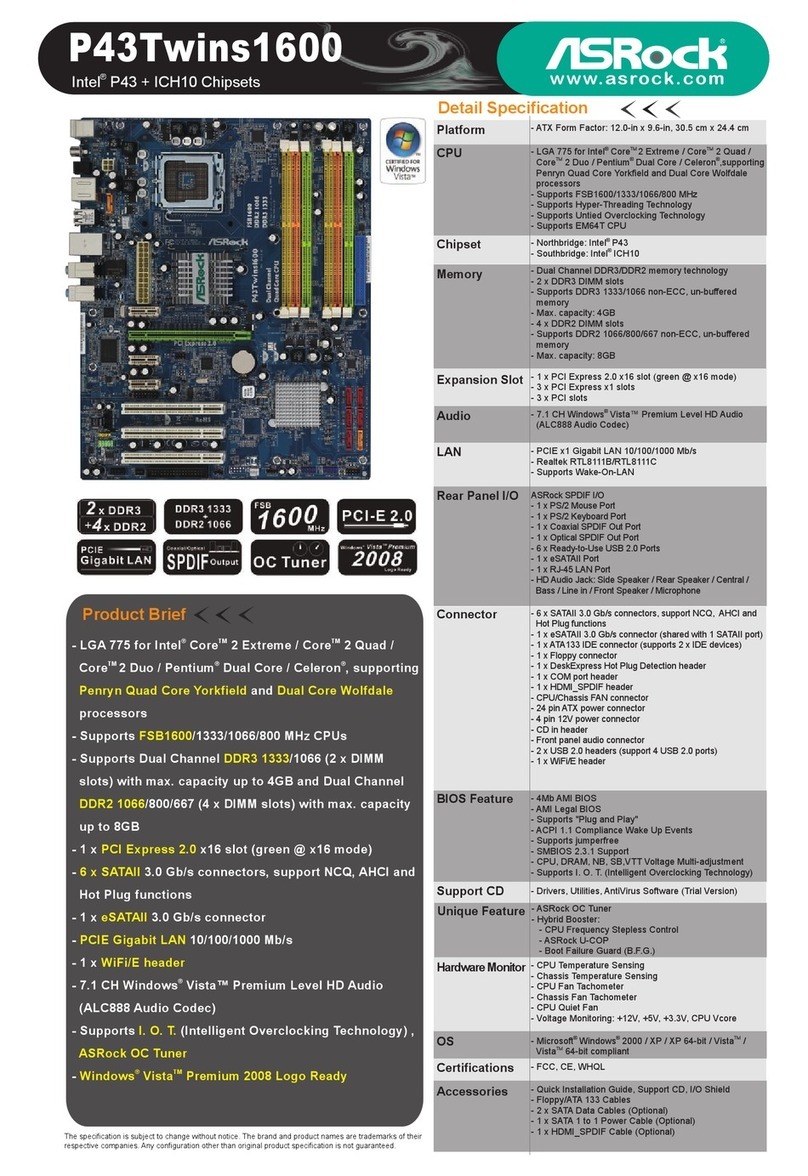 ASROCK P43TWINS1600 User manual