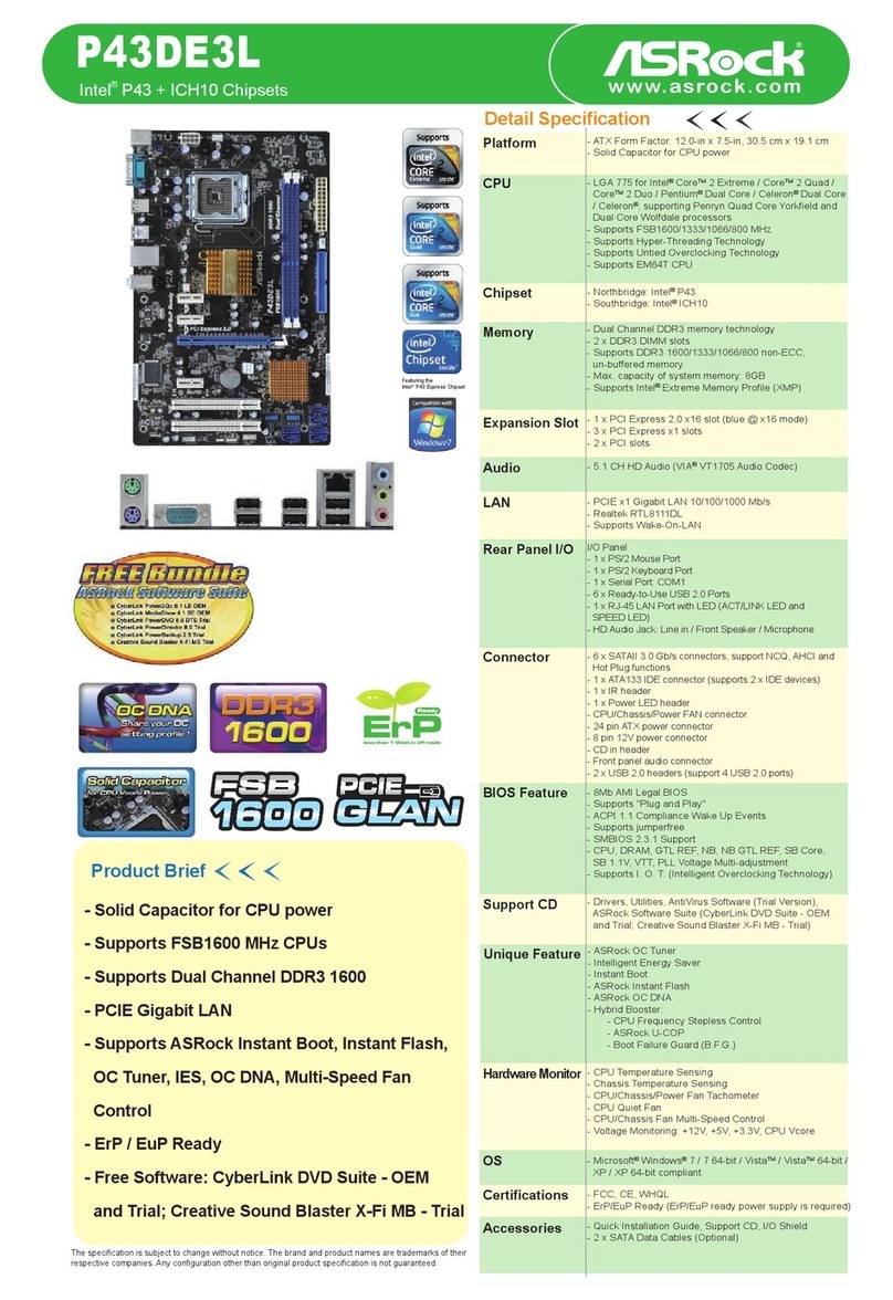 ASROCK P43DE3L Specifications