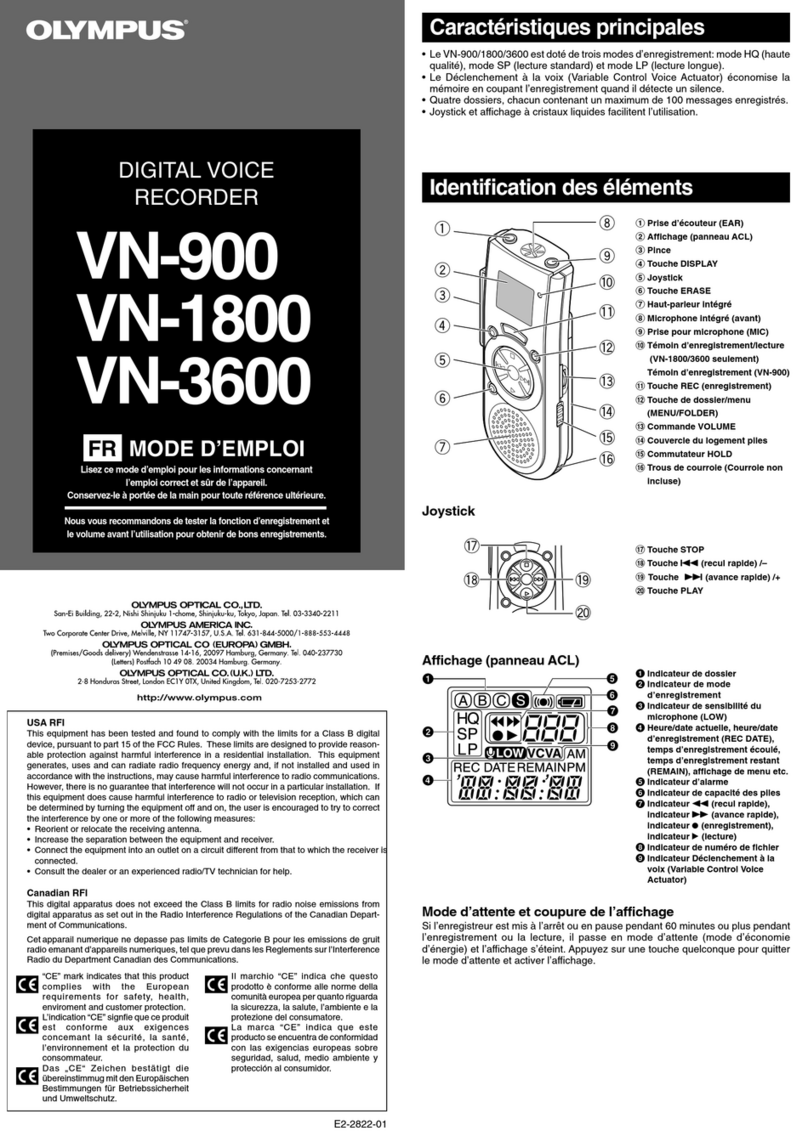 Olympus VN-1800 User manual