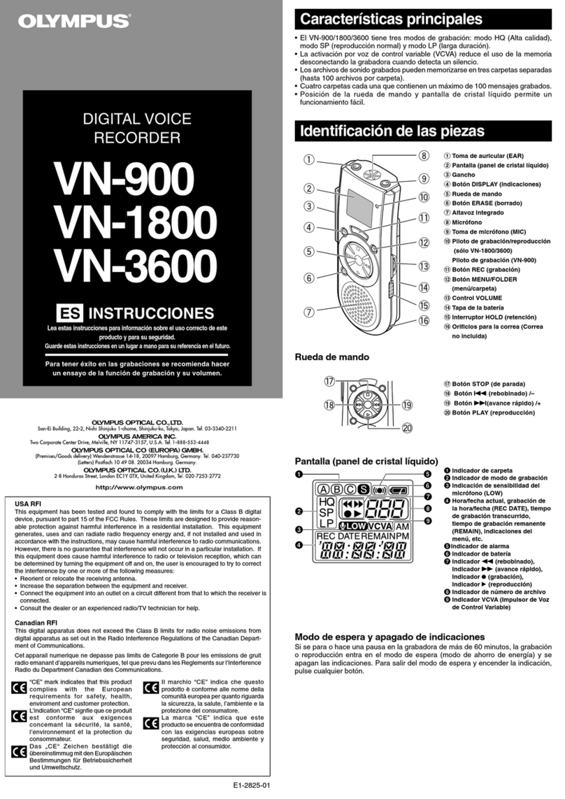 Olympus VN-1800 instructions
