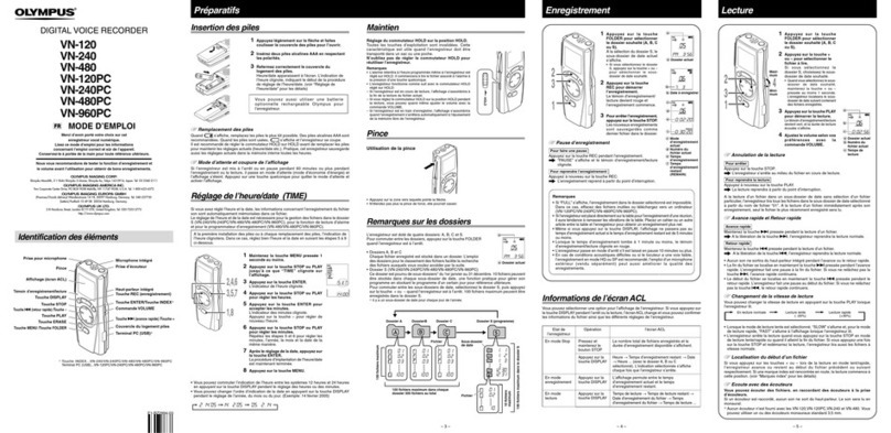 Olympus Digital Wave Player VN-120PC Assembly instructions