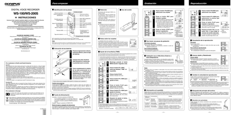 Olympus DIGITAL VOICE RECORDER WS-200S Instrucciones