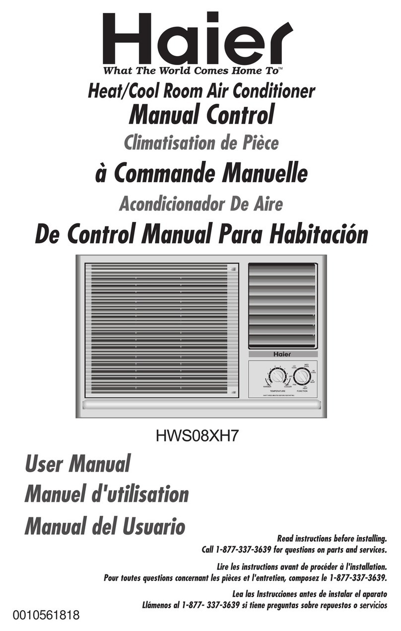 Haier HWS08XH7 - Cool Heat Window Air Conditioner/Heat... User manual Haier HWS08XH7 - Cool Heat Window Air Conditioner/Heat... User manual
