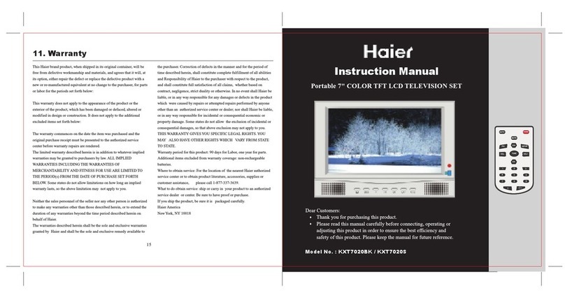 Haier KXT7020BK User manual
