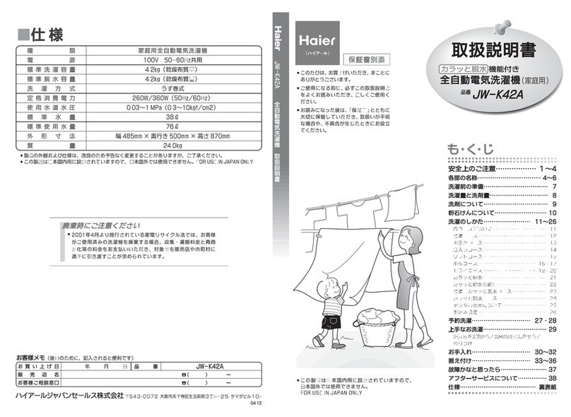 Haier JW-K42A-UM User manual Haier JW-K42A-UM User manual