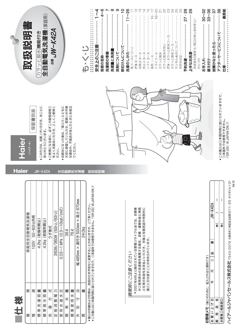 Haier JW-K42A User manual Haier JW-K42A User manual