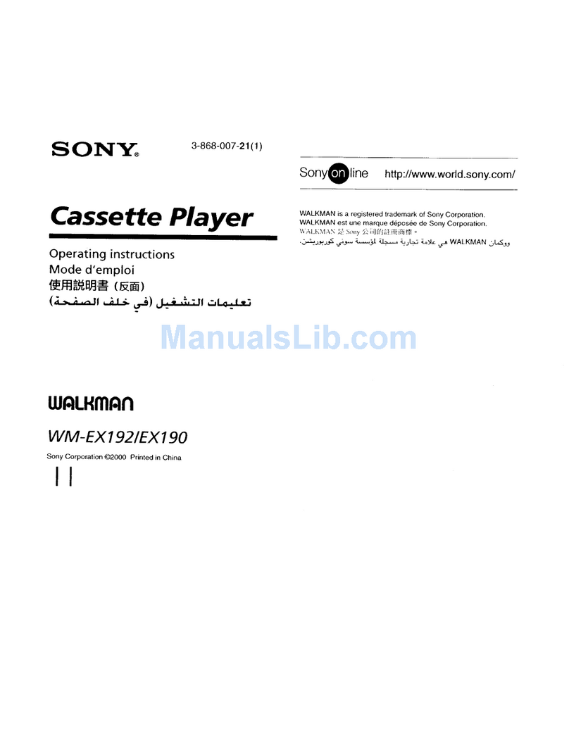 Sony WM-EX190 - Walkman Cassette Player User manual