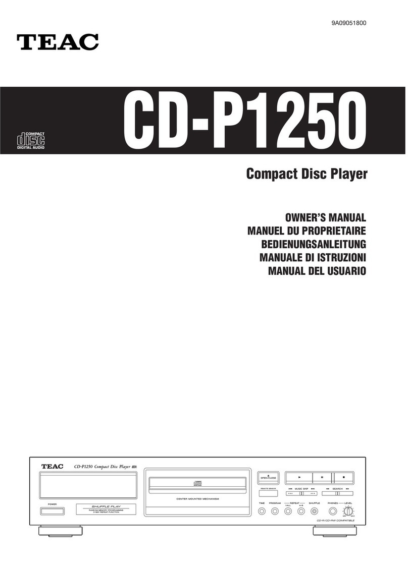 Teac CD-P1250 owner's manual