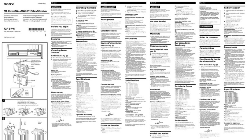 Sony ICF ICF-SW11 User manual