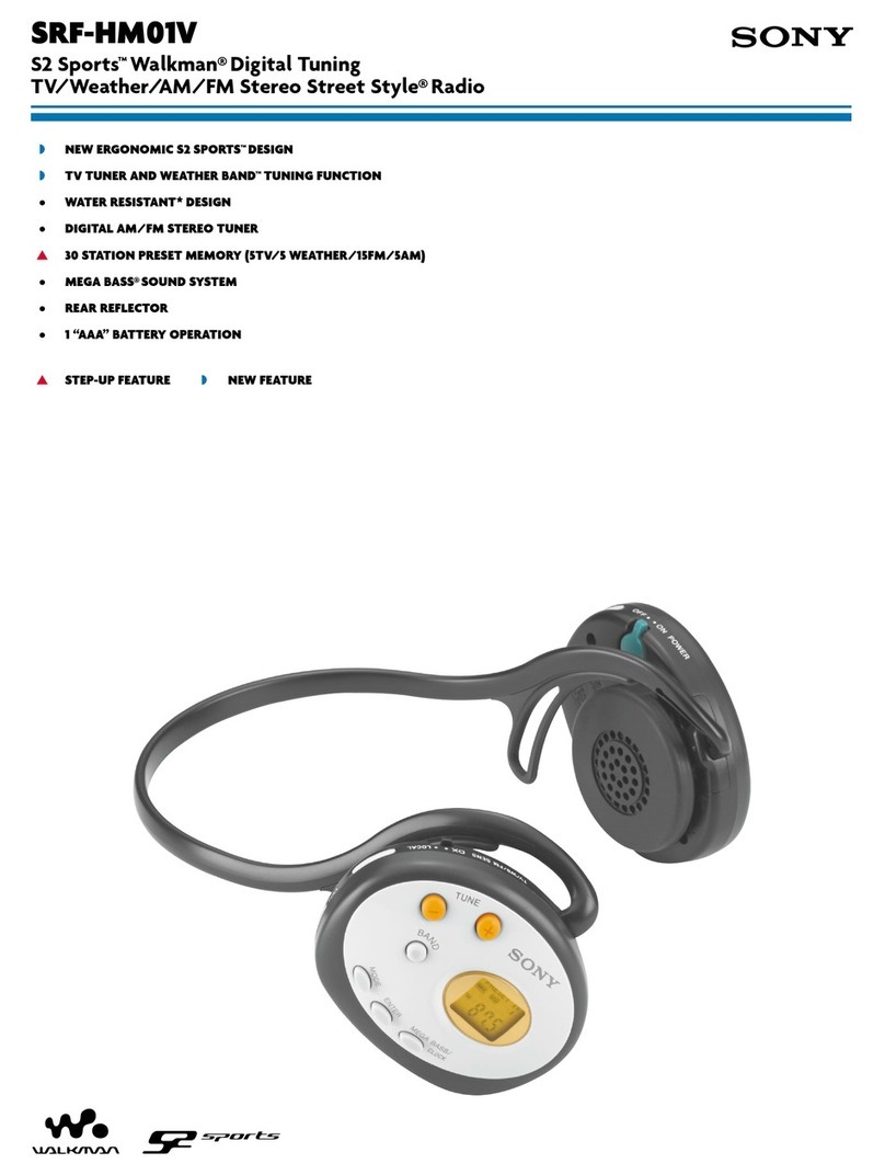 Sony S2 Sports Walkman SRF-HM01V User manual