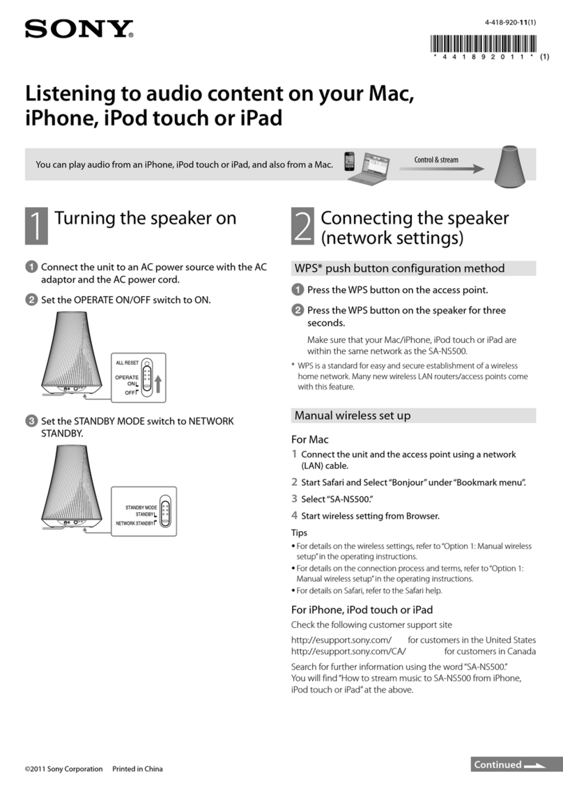 Sony SA-NS500 Connecting guide