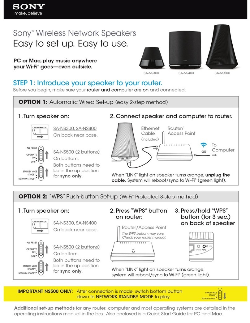 Sony SA-NS300 Specification sheet