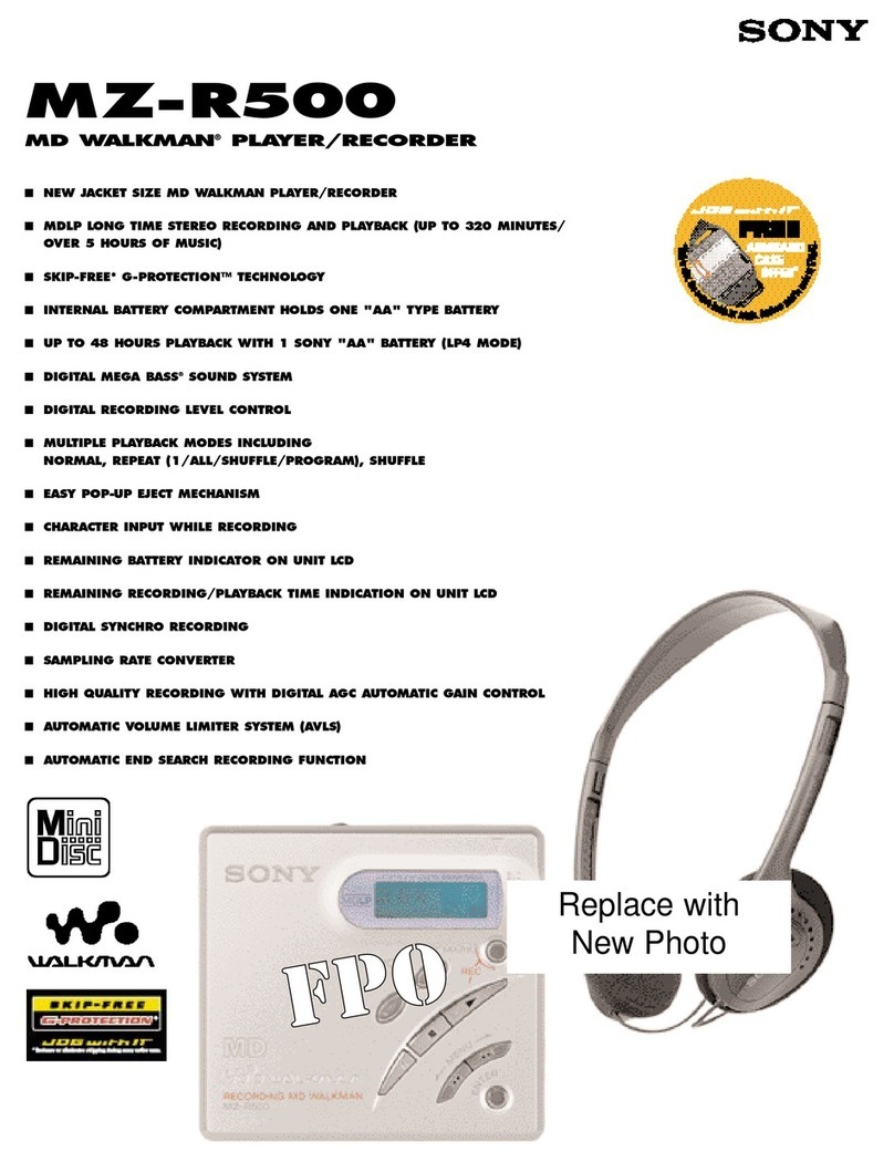 Sony MZ-R500 User manual