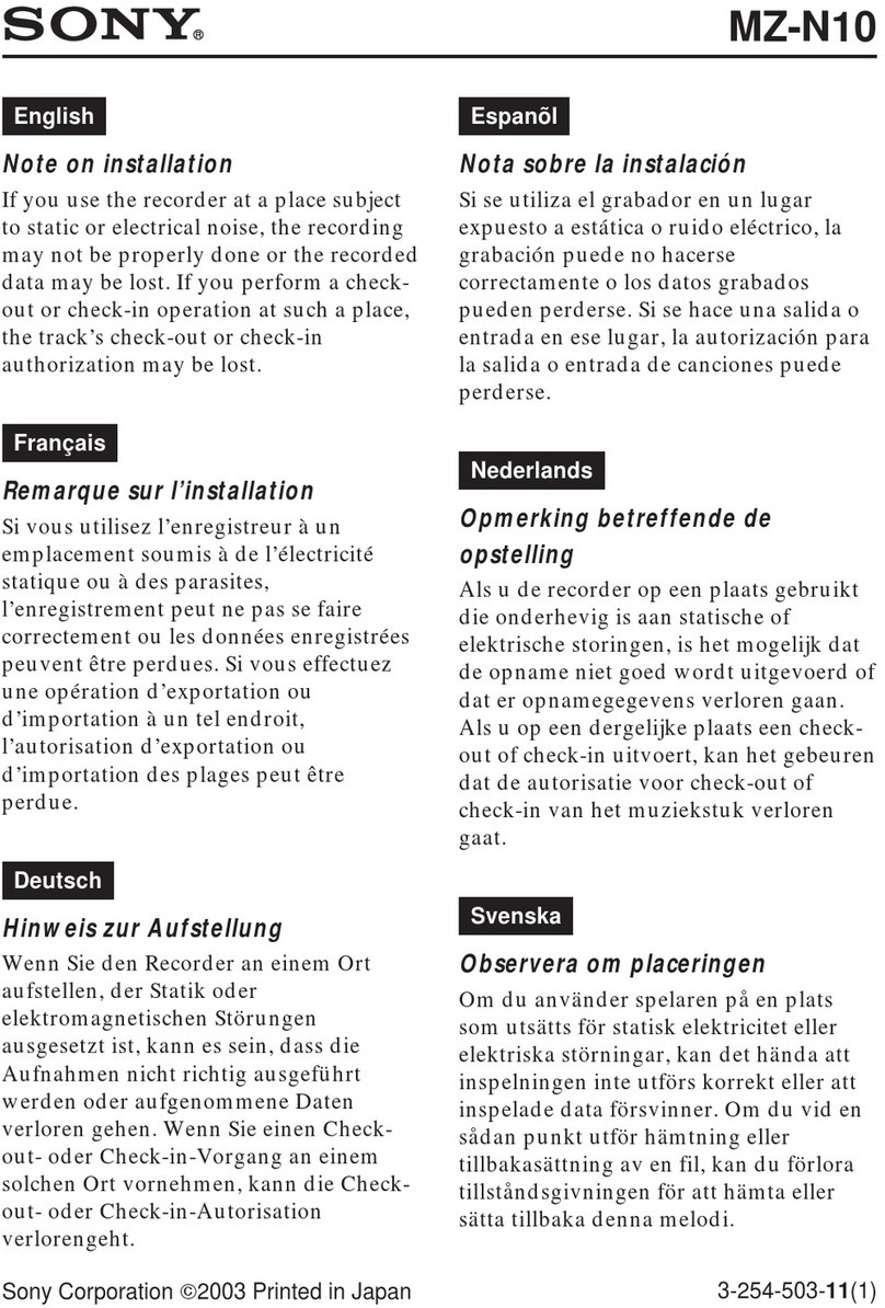 Sony MZ-N10 User manual